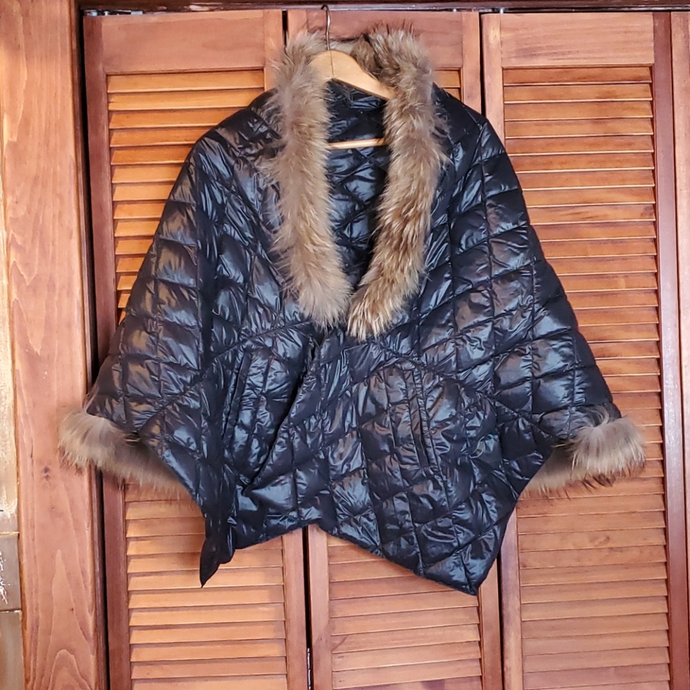 Genuine Fur And Down Caplet